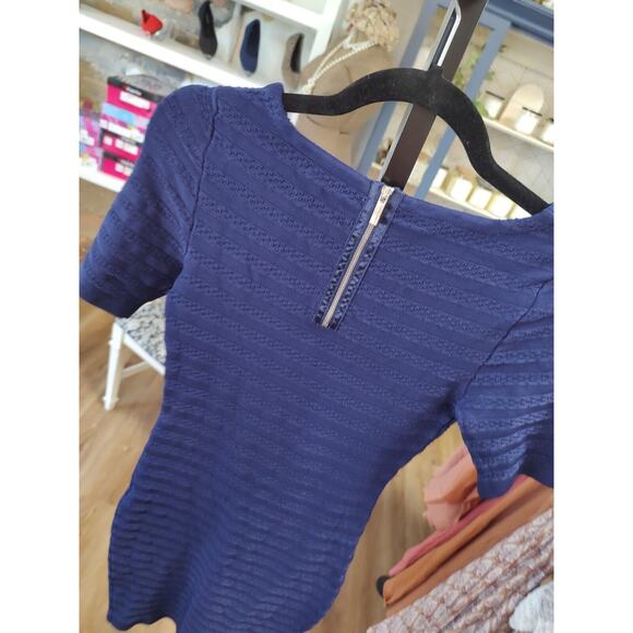 Karen Millen Designer Bodycon Blue Dress Size 2 Blue - Picture 8 of 11